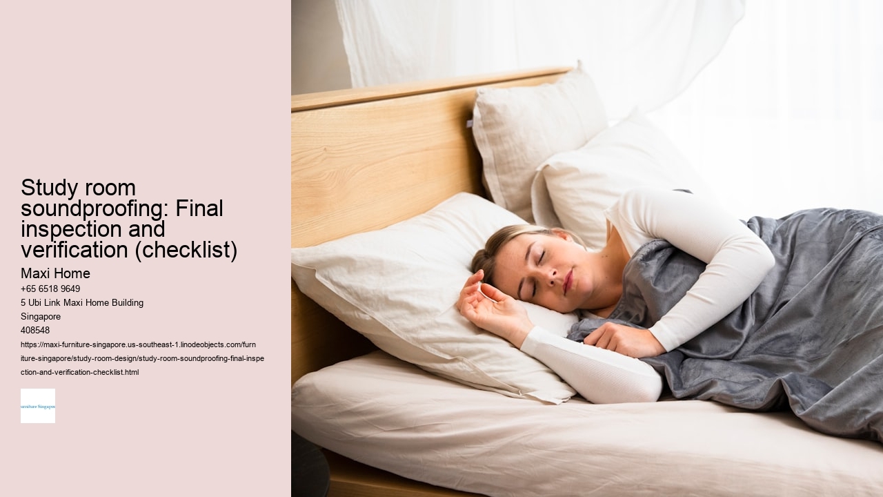 Study room soundproofing: Final inspection and verification (checklist)