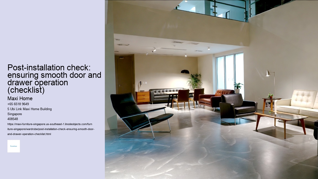 Post-installation check: ensuring smooth door and drawer operation (checklist)